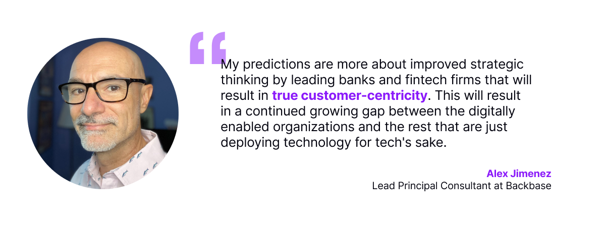 Alex Jimenez, Lead Principal Consultant at Backbase, stressing that technology should not be the main focus, but rather a tool for transformation driven by leadership, strategic vision, and customer-centricity.