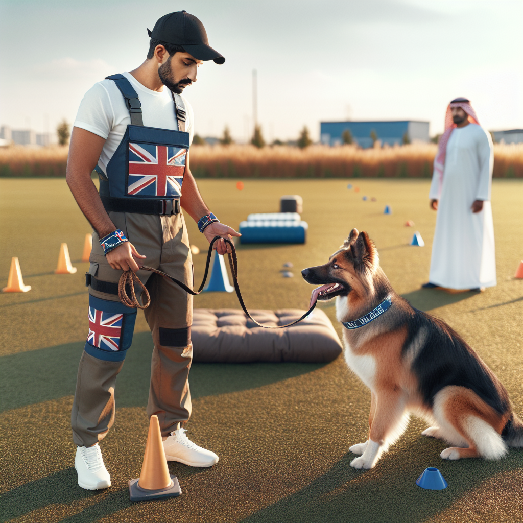 UK trainer building engagement and neutrality with a confident shepherd mix during early guarding foundations