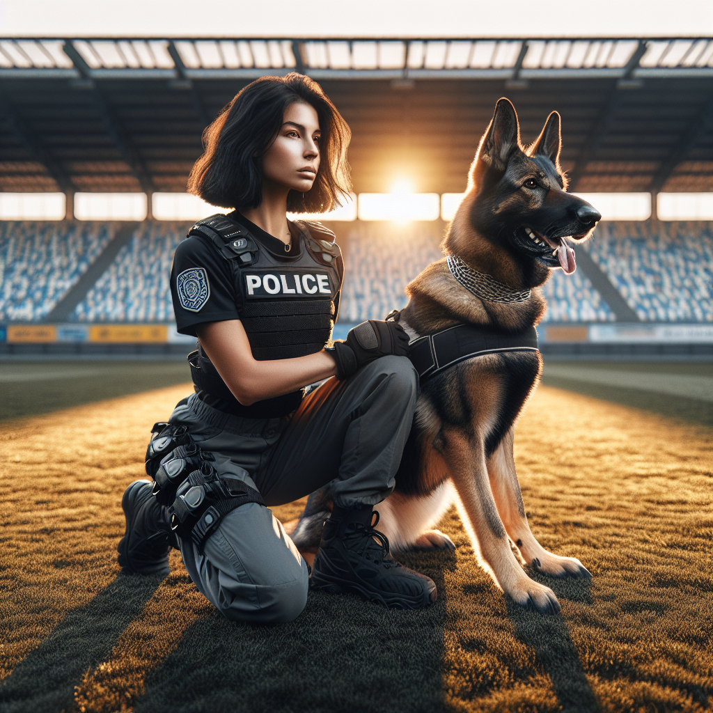 IGP dog and handler showing calm heel, deep grip, and focused tracking on a UK field