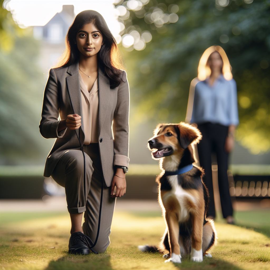 Dog approaching handler in a straight, focused line for a tidy front sit in a UK park