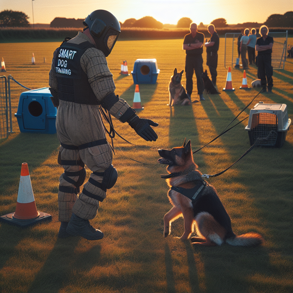 IGP handler and helper working safely on a UK club field with calm dogs and respectful spacing