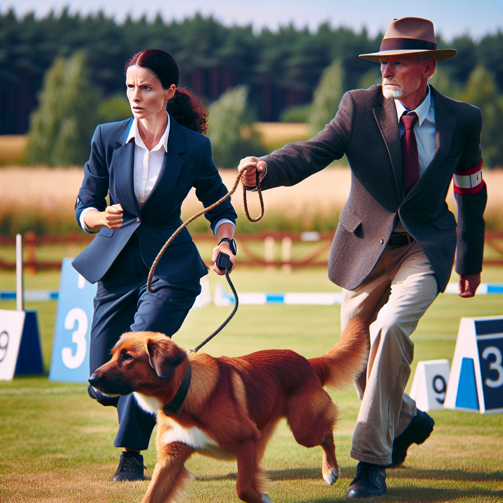 Trainer guiding a handler and dog through a clean IGP routine with judge and stewards watching