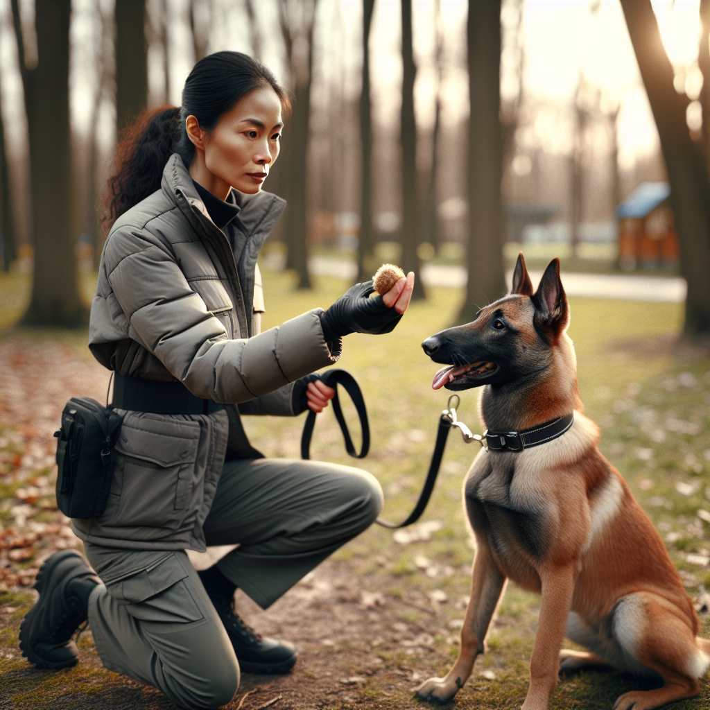 SMDT using pre loading reward with a focused Malinois in a UK park