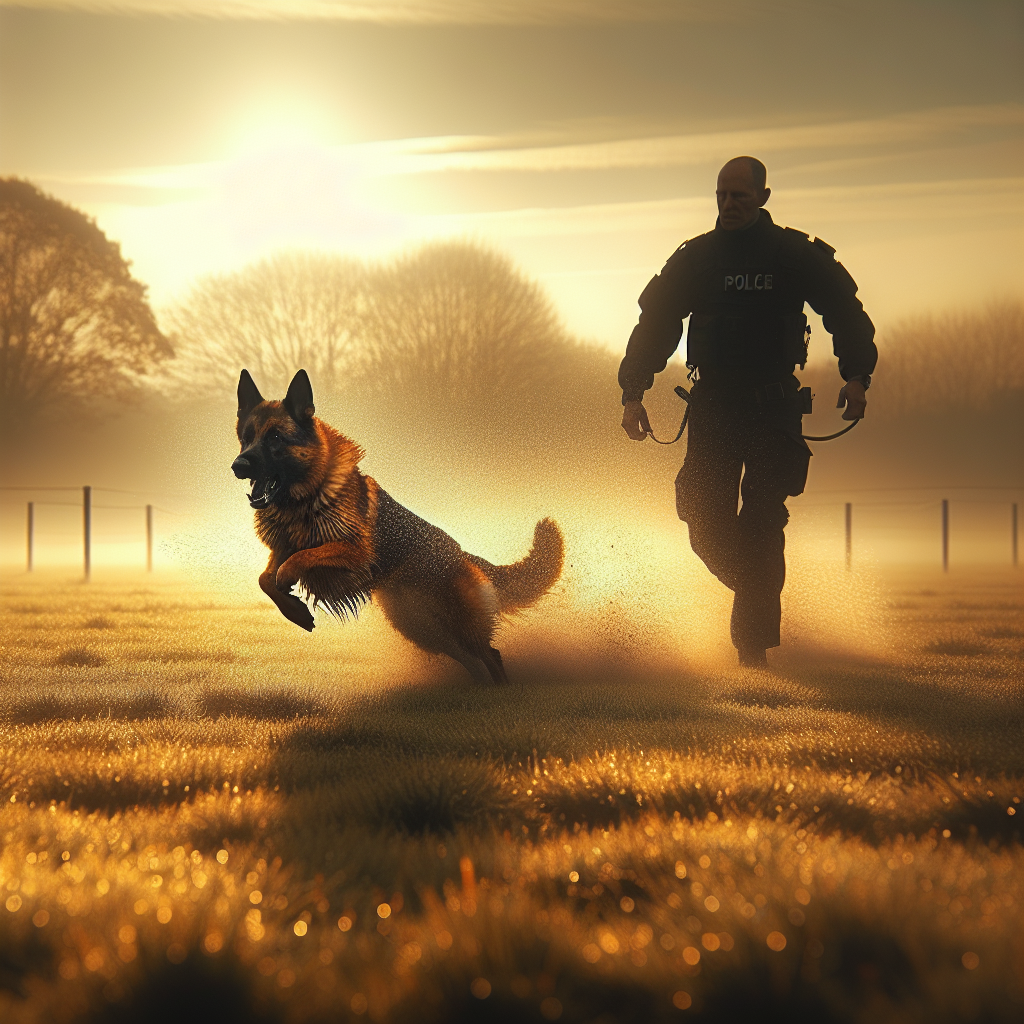 German Shepherd leaving the helper on cue and returning to heel on an IGP field