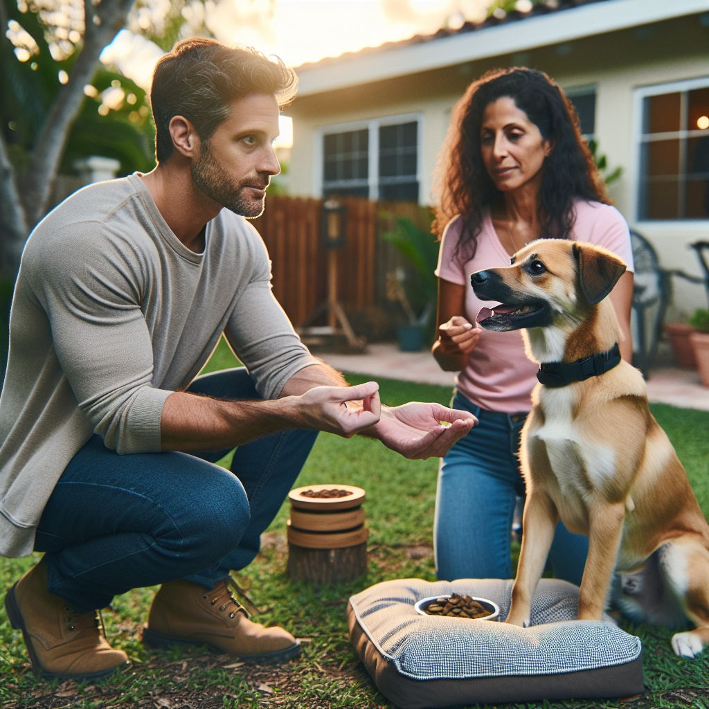 Smart Master Dog Trainer guiding a family through engagement drills with their dog in a UK garden