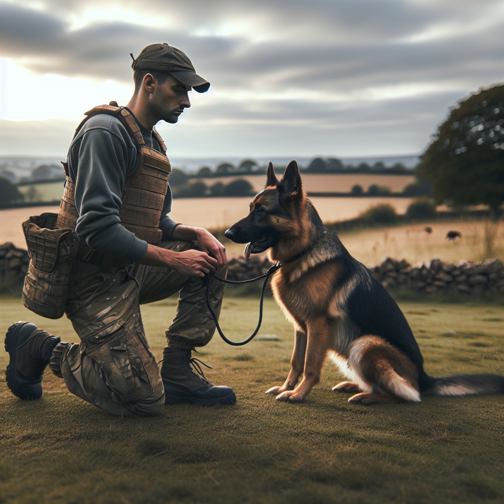 Trainer proofing heel and sit with a German Shepherd on varied surfaces to avoid routine-based obedience