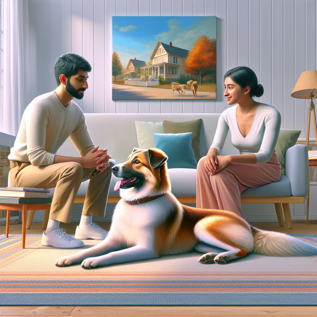 UK trainer coaching an owner while a calm family dog relaxes on a mat during low arousal training at home