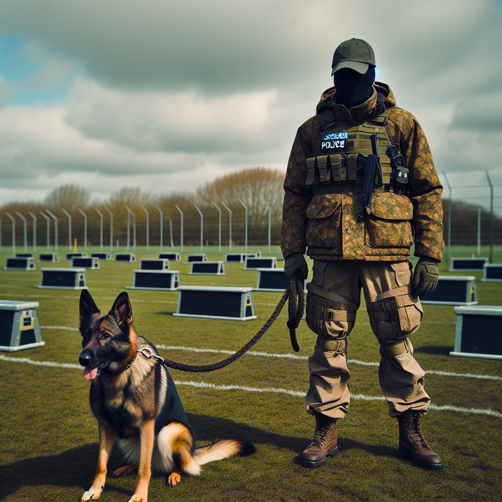 IGP decoy practising identity prep with a focused German Shepherd on a UK training field