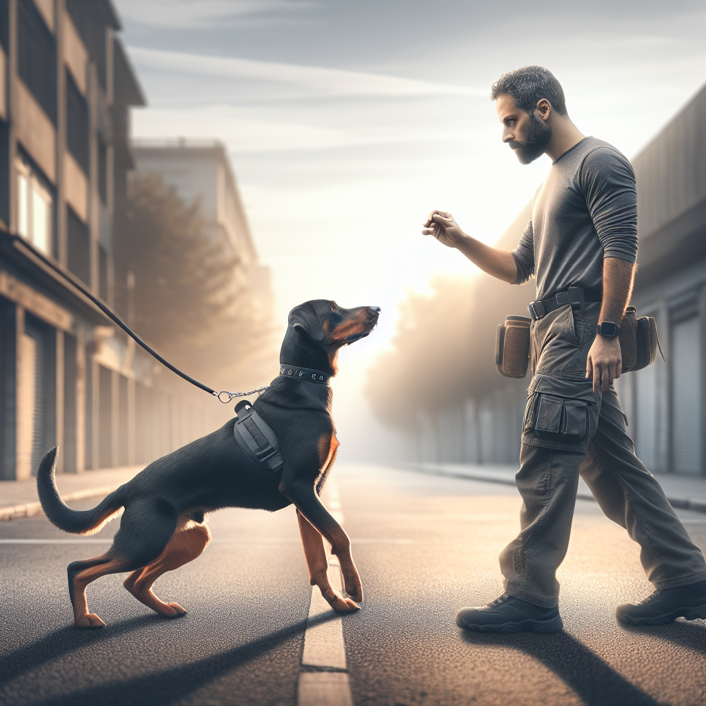 SMDT guiding a dog and handler through precise heel position with subtle lead pulses on a UK street