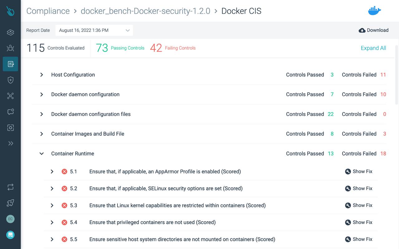 Validate container configurations and compliance