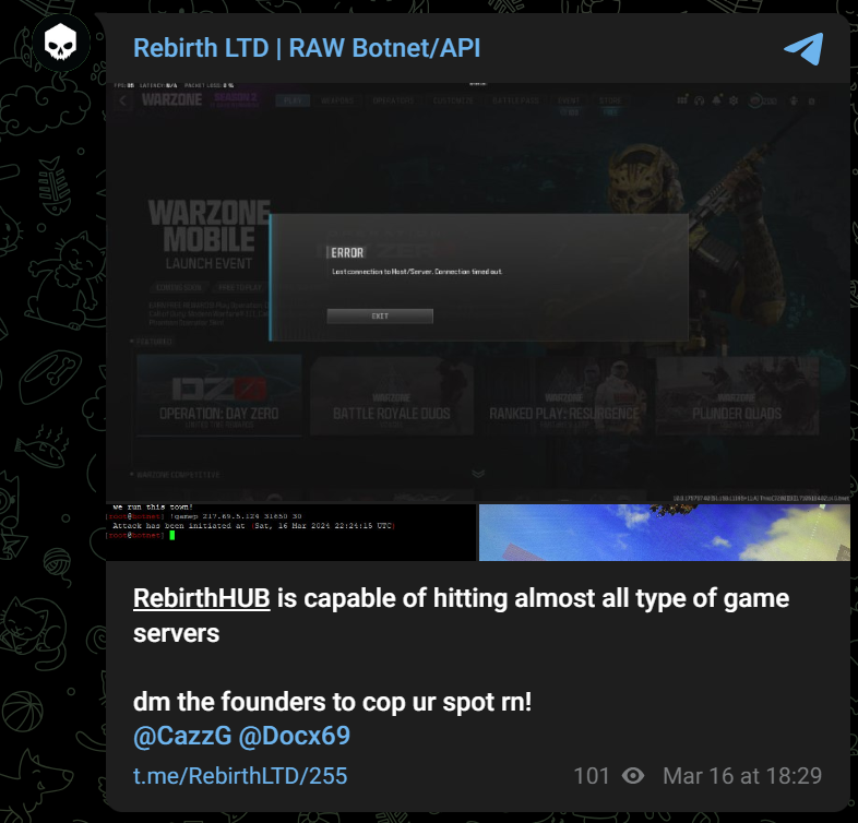 rebirth botnet