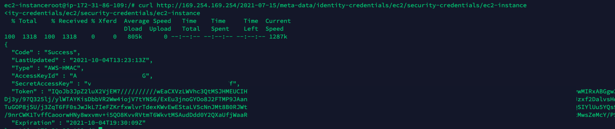 Output AWS credentials