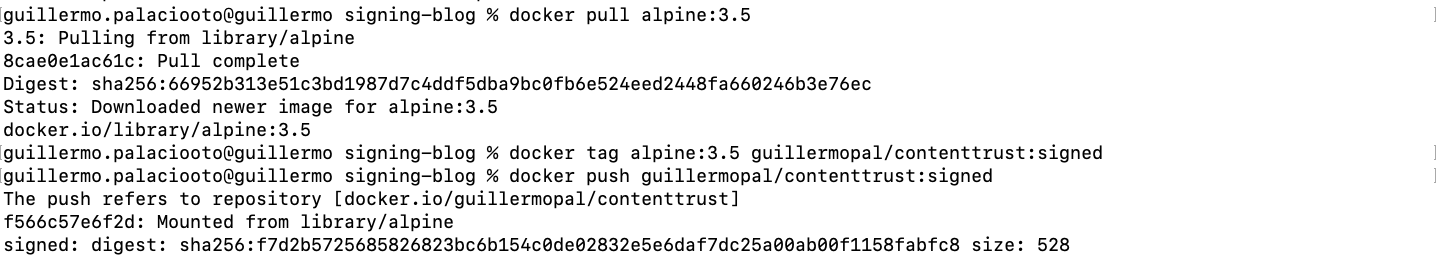 Cosign docker push image signed