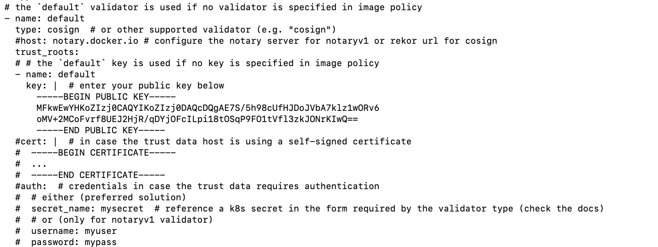 connaisseur values.yaml configuration 