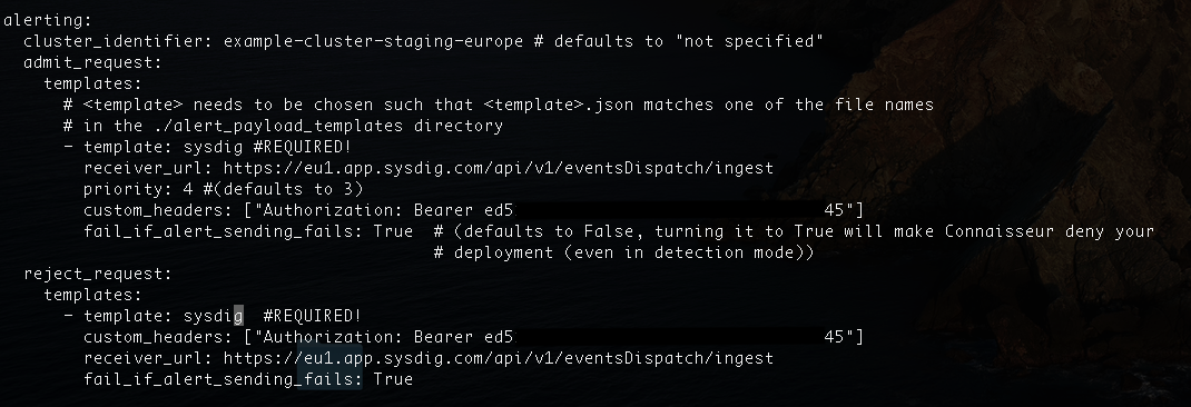 YAML connaisseur Sysdig validator
