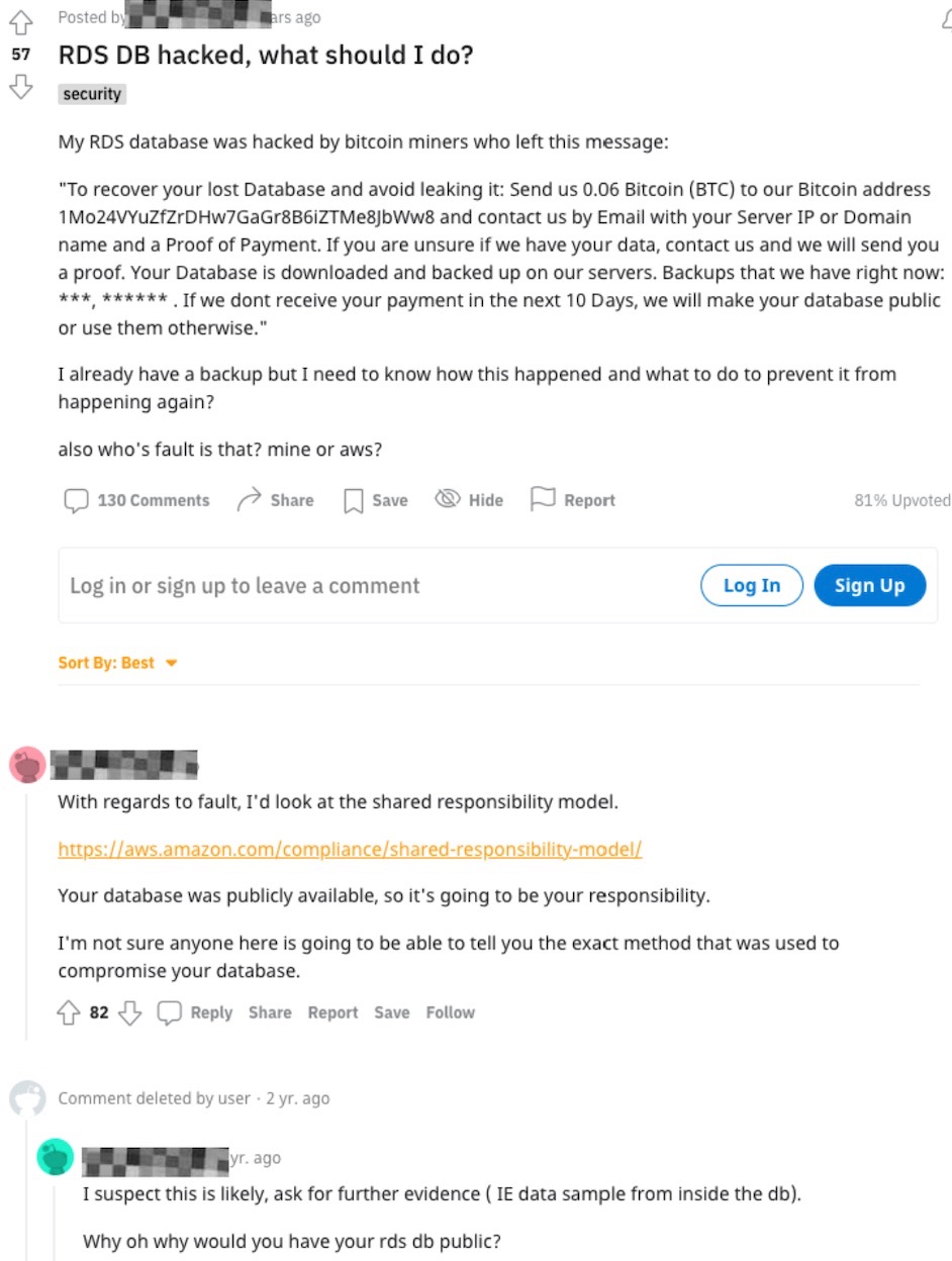 Reddit RDS Hack