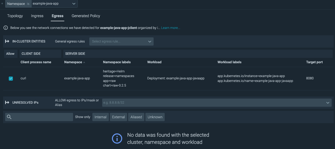 Kubernetes Network Policies log4j