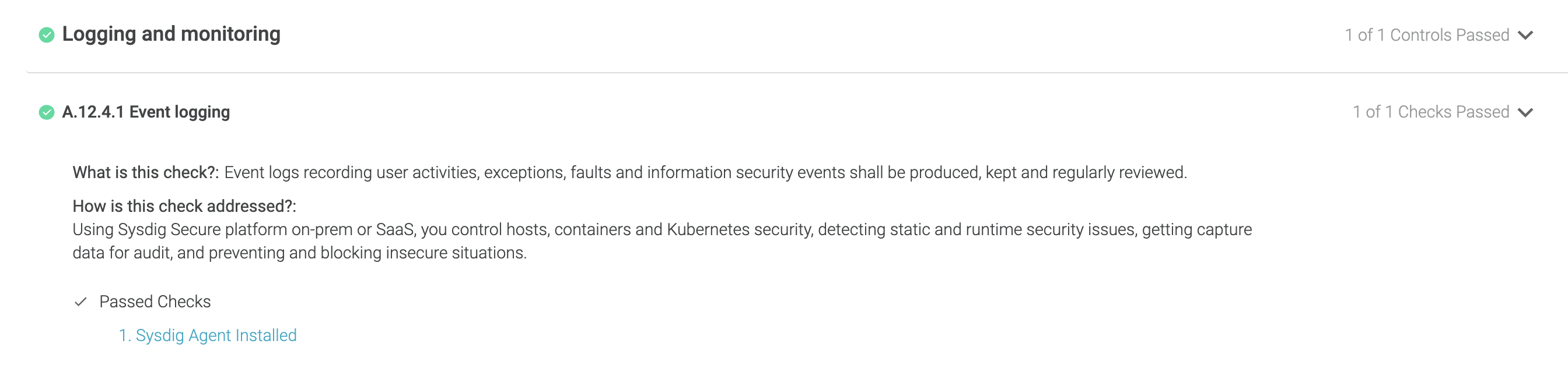 Example compliance success