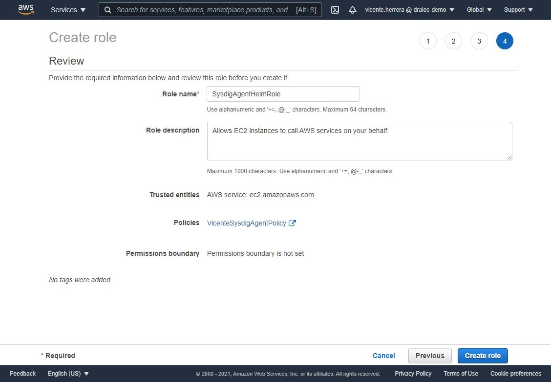 Create AWS role