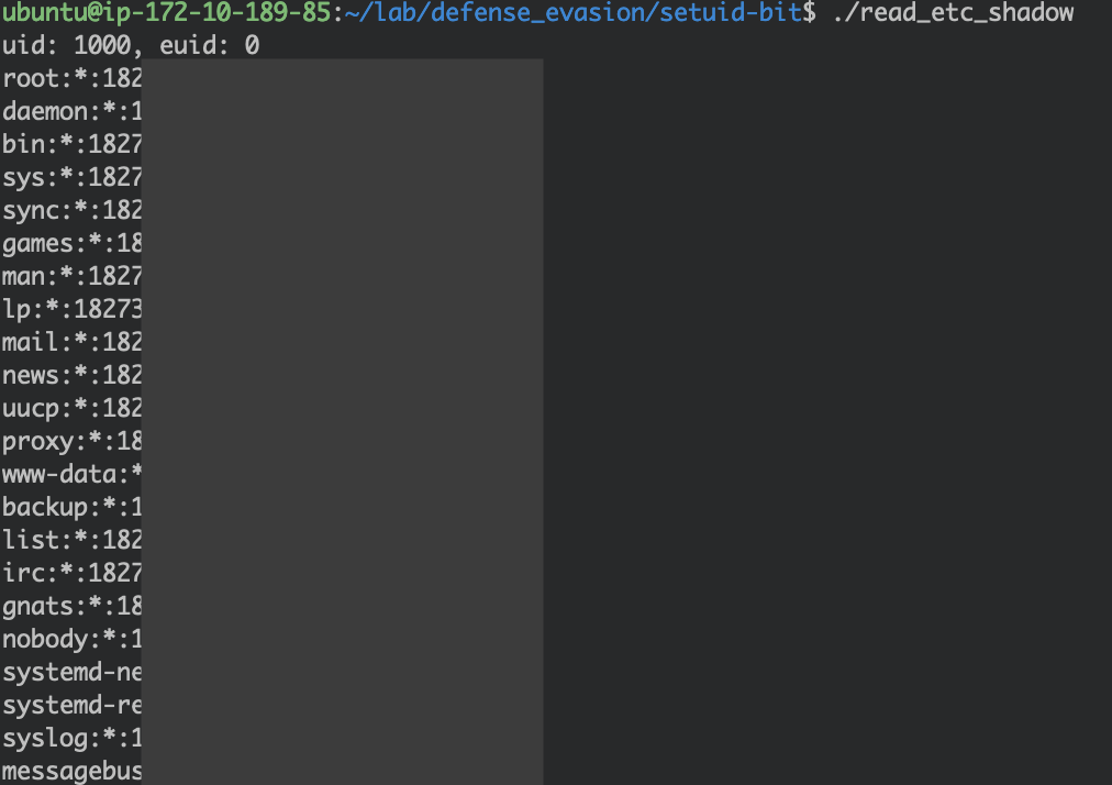 Mitre defense evasion - trying to read the file succeeds