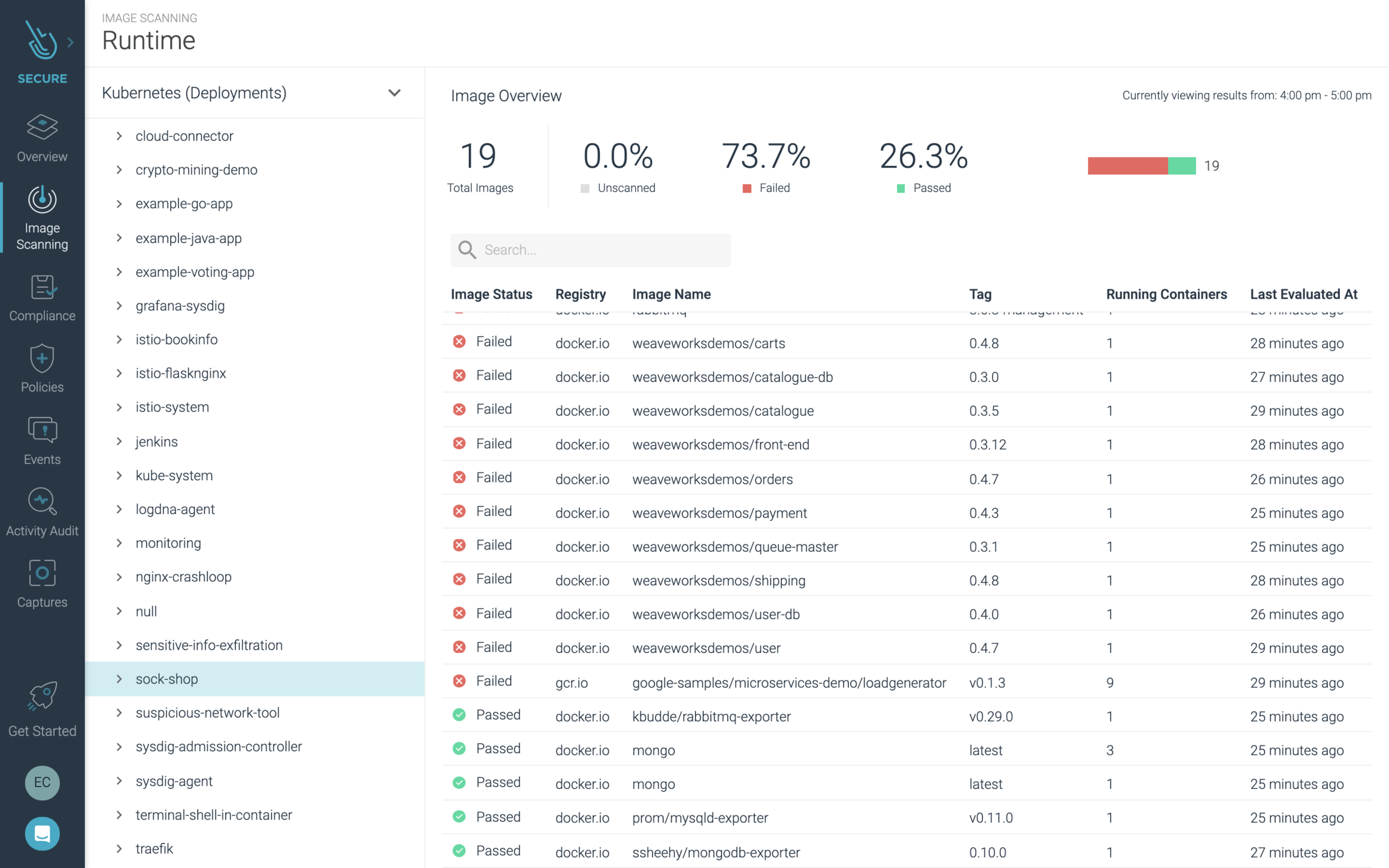 Sysdig runtime scan with Artifact Registry