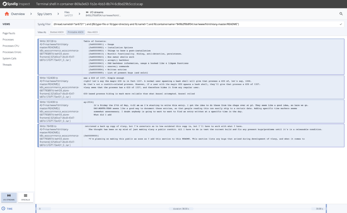 Analyzing the contents of one file that was written during the incident