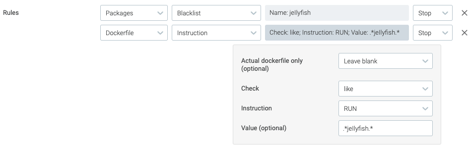 Image scanning rule to detect Dockerfil run with jeilyfish malicious Python Library name