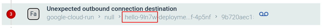 Displaying the service revision number in the Sysdig Secure alert