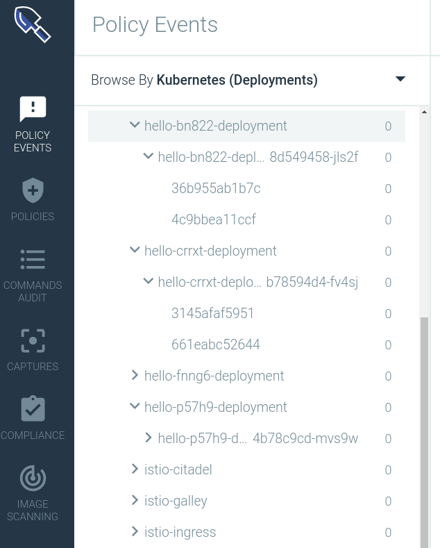 Your Cloud Run containers organized by Kubernetes metadata in Sysdig Secure