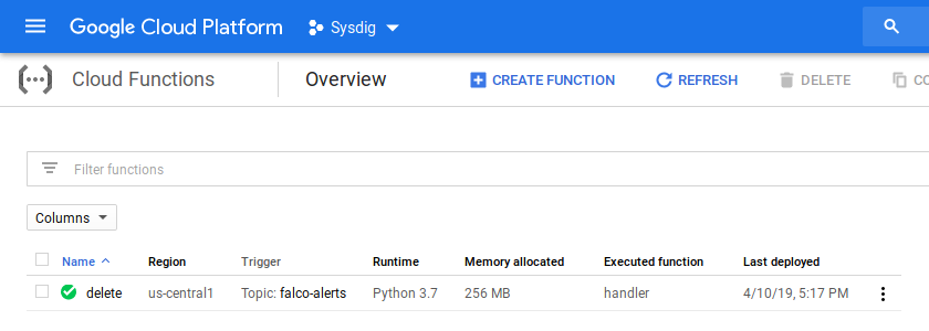 Playbook deployed as Google Cloud Function in Google Console