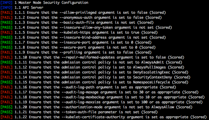 Kube-bench Kubernetes audit