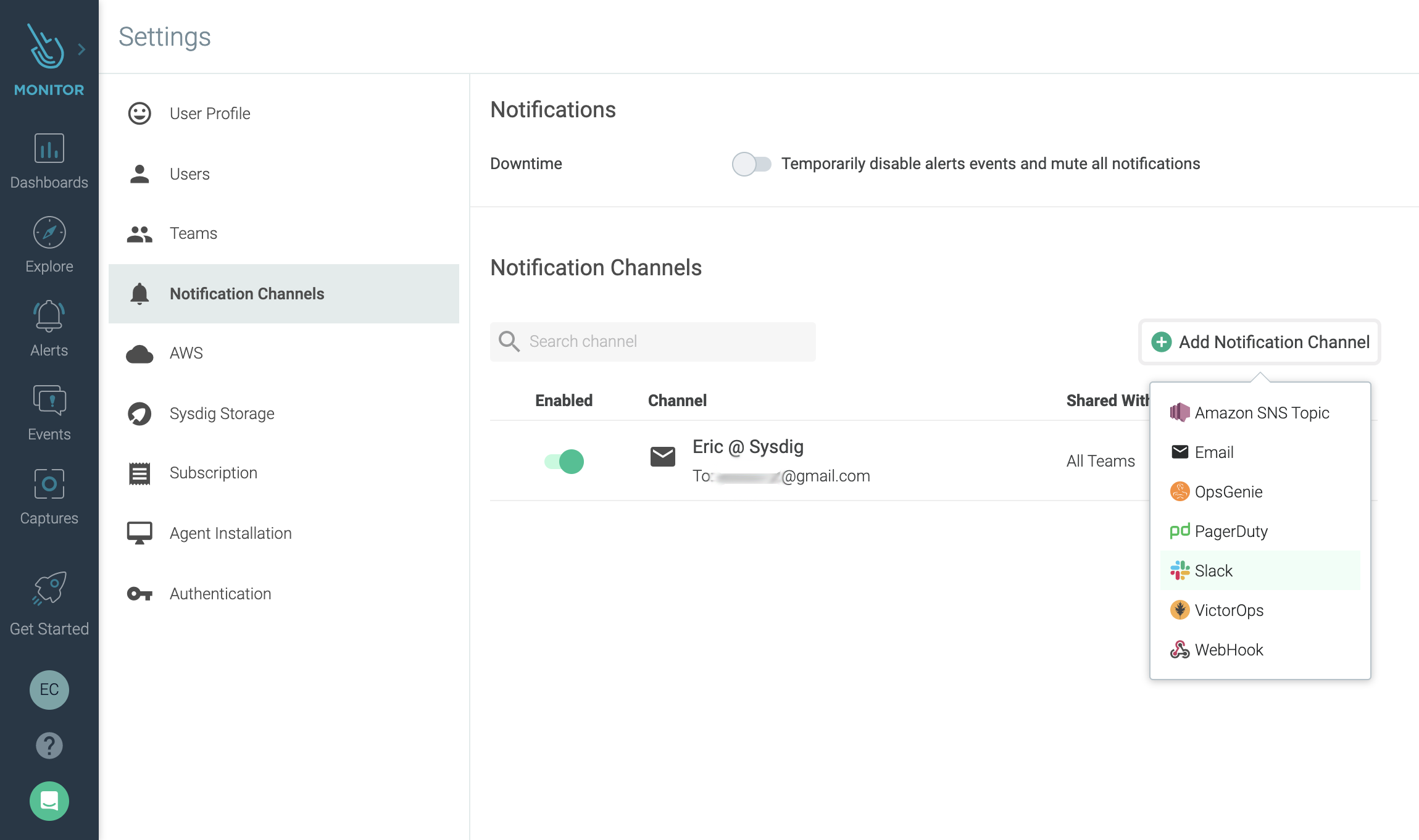 Container alerting via Slack