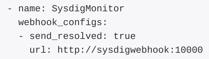 Alertmanager Sysdig webhook 