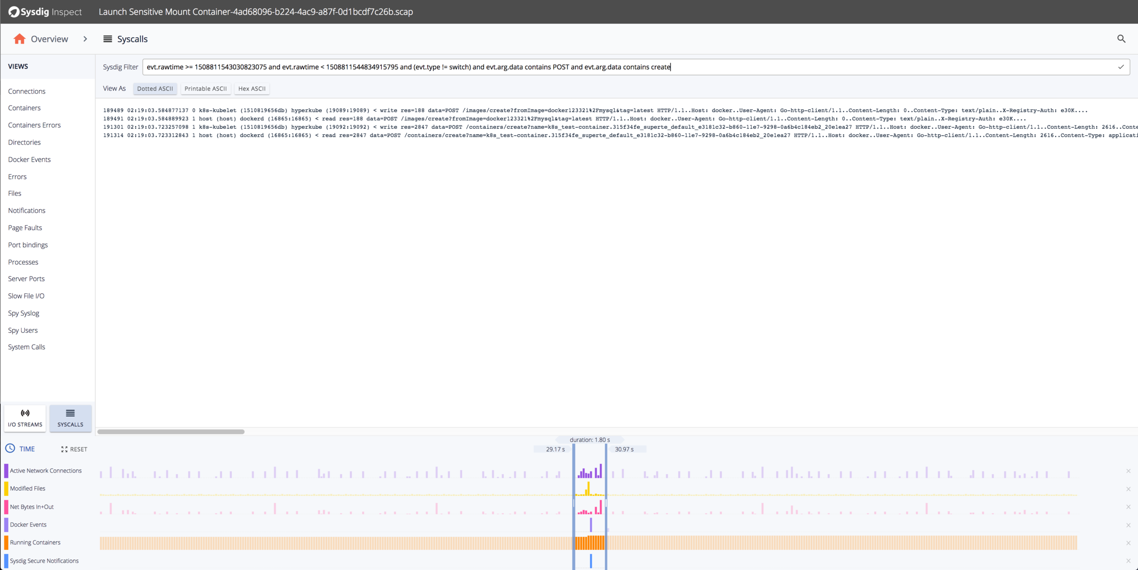 Sysdig Inspect Create Container