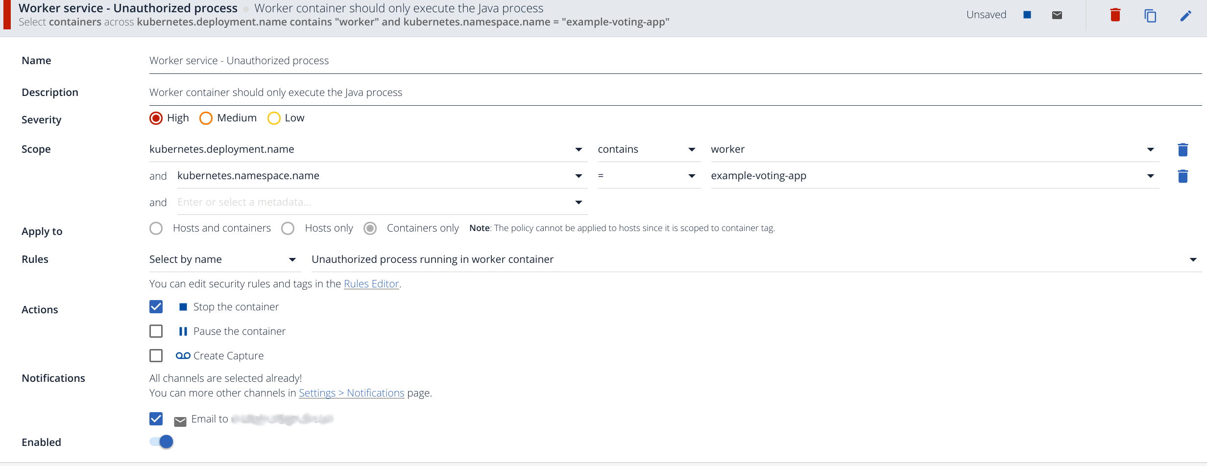 Docker security policy