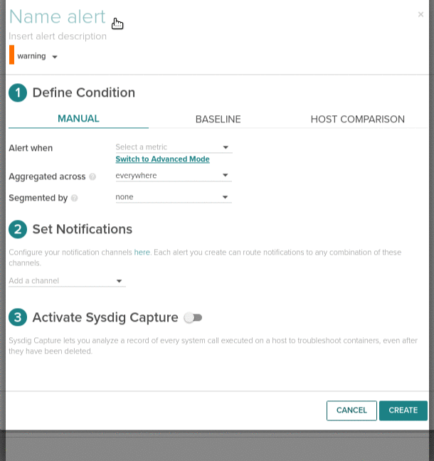 Create a Sysdig Monitor alert