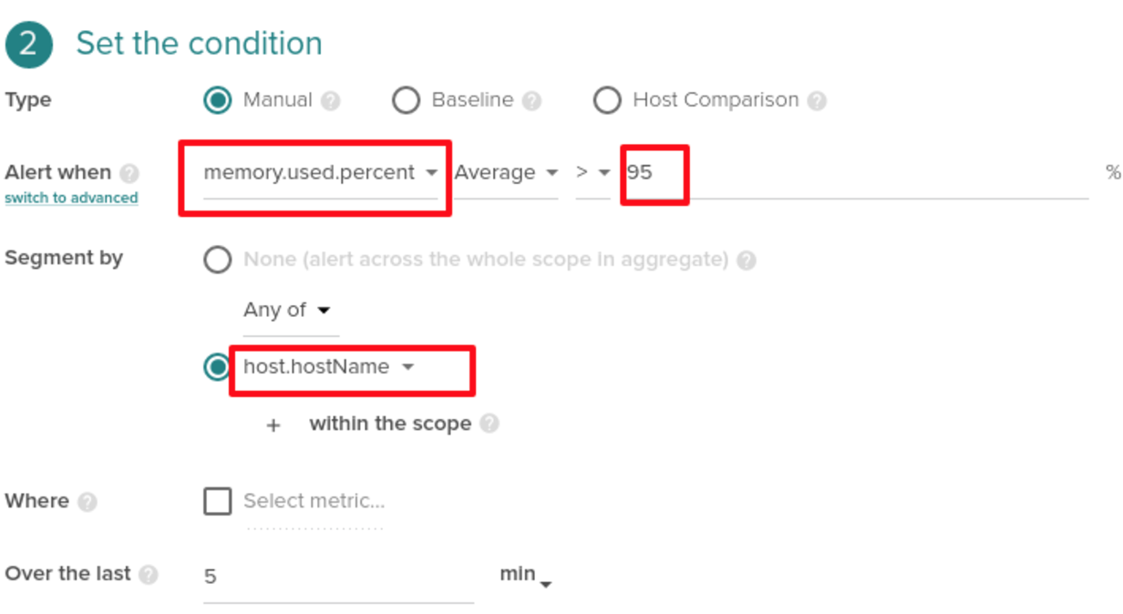 creating an alert for CPU utilization
