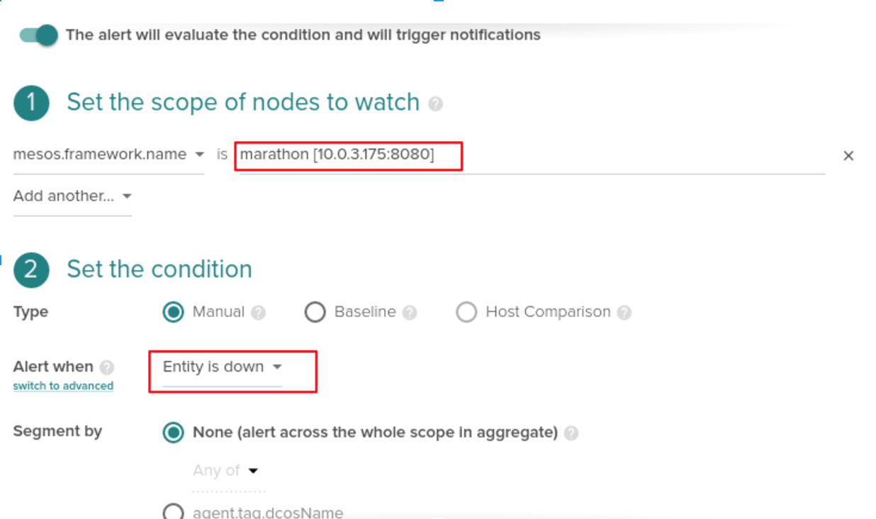 Creating alerts for marathon failure