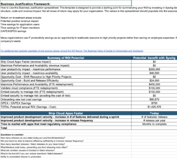 Business Value Framework XLSX Thumbnail