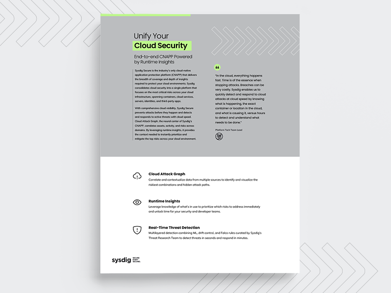 Sysdig Secure Product Brief