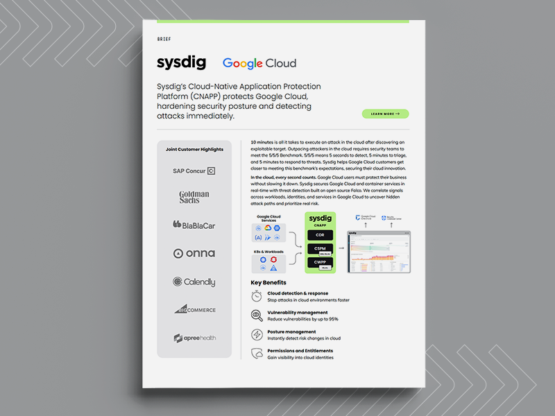 Sysdig and Google Cloud Brief