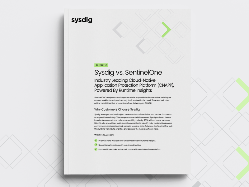 Sysdig vs SentinelOne Checklist