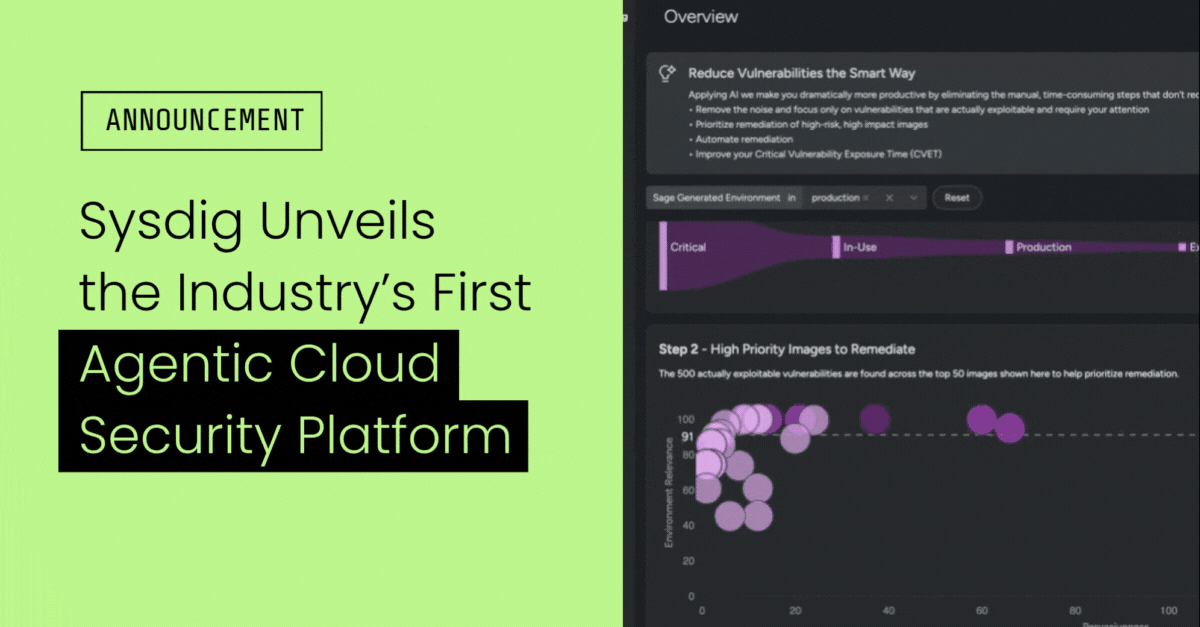 Sysdig、エージェント型クラウドセキュリティプラットフォームを発表