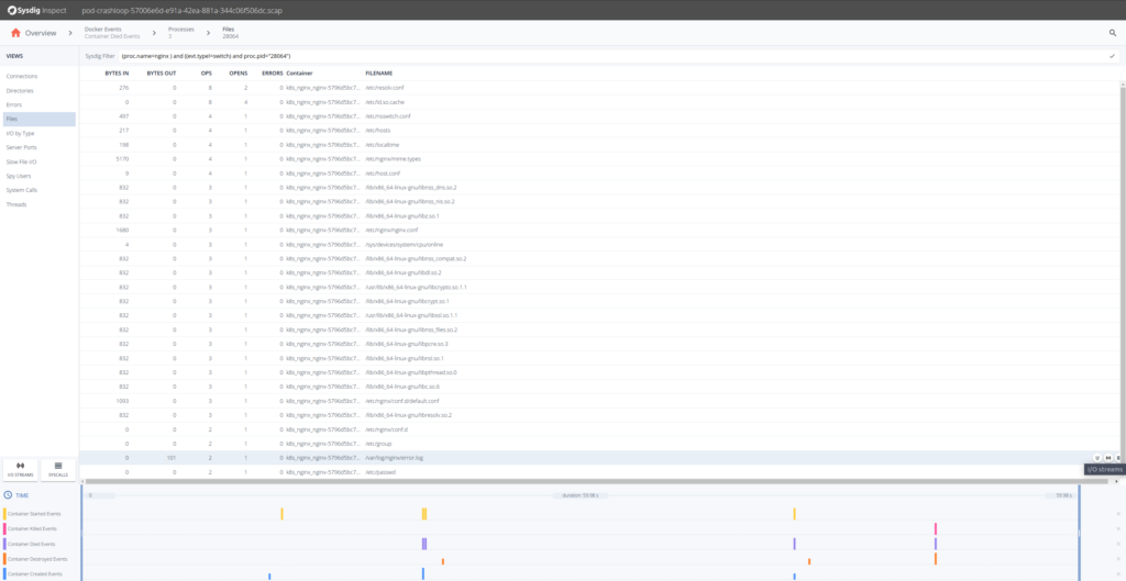 CrashLoopBackOff debug access files