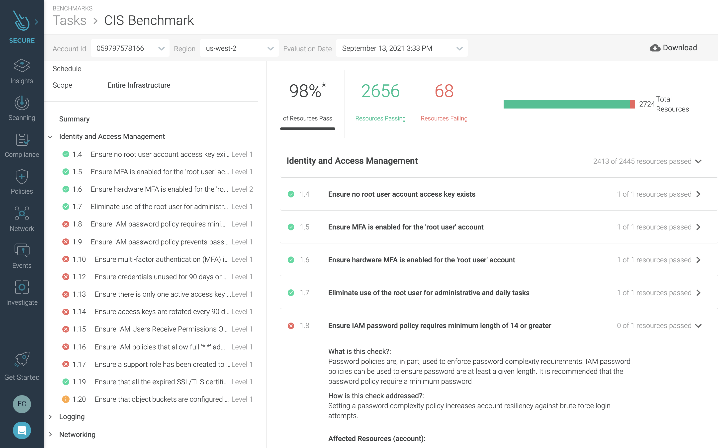 CIS benchmarks for Google Cloud