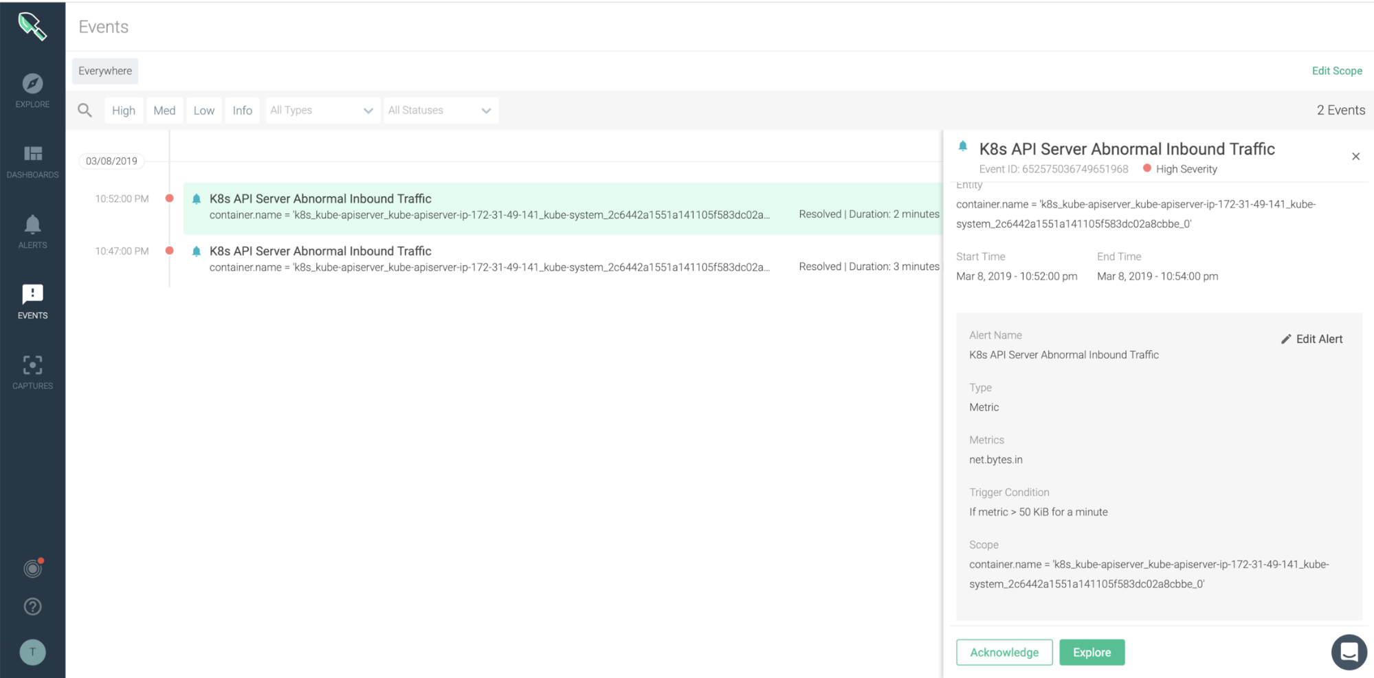 Events in Sysdig Monitor