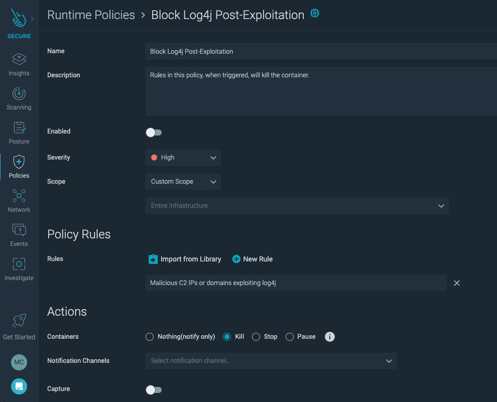 Block log4j Post-Explotation