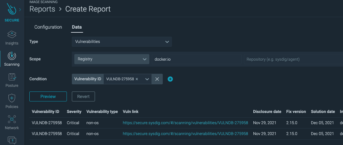 sysdig secure detection
